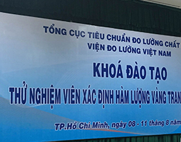 Khóa đào tạo thử nghiệm viên xác định hàm lượng vàng trang sức, mỹ nghệ